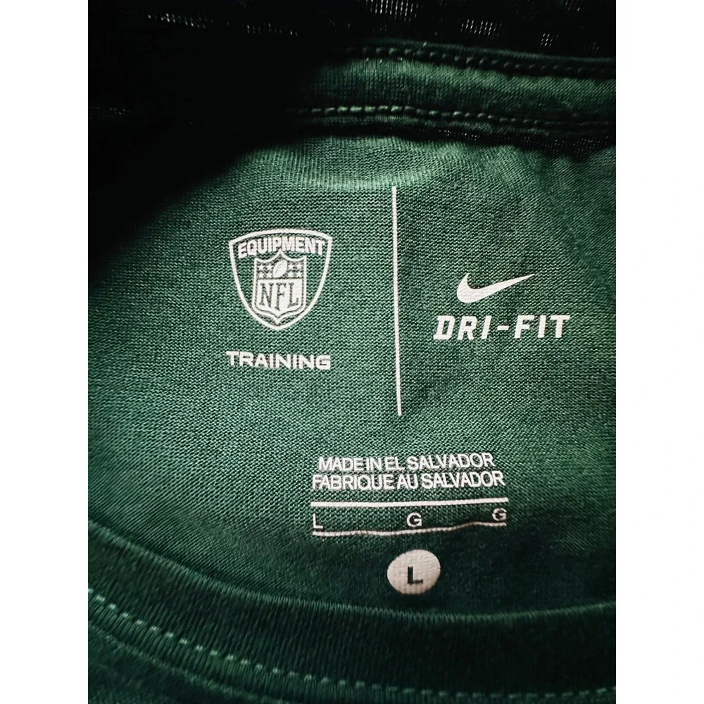Nike Mens New York Jets Dri FIT Long Sleeve Training Shirt Green Large‎